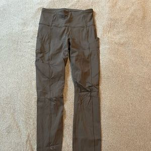 Lululemon fast and free black leggings with pockets and 25” in length